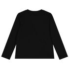 Boys Black Logo Long Sleeve Top, 3, hi-res