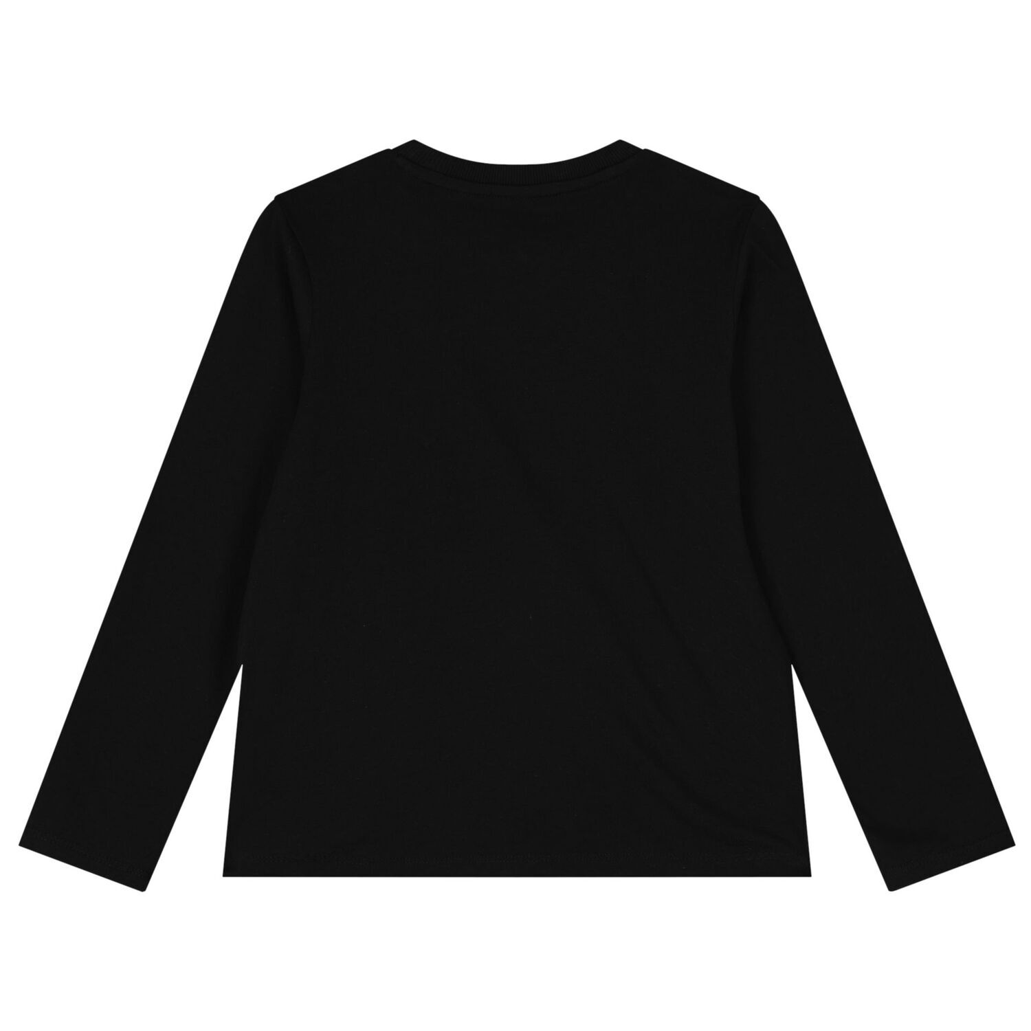 Boys Black Logo Long Sleeve Top, 3, hi-res