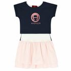 Girls Navy & Pink 2 Piece Dress Set, 1, hi-res