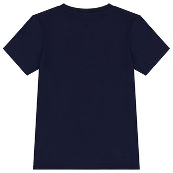 Navy Blue Cotton Logo T-Shirt