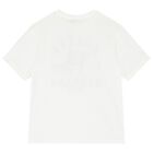 Boys White Cotton Flag Logo T-Shirt, 1, hi-res