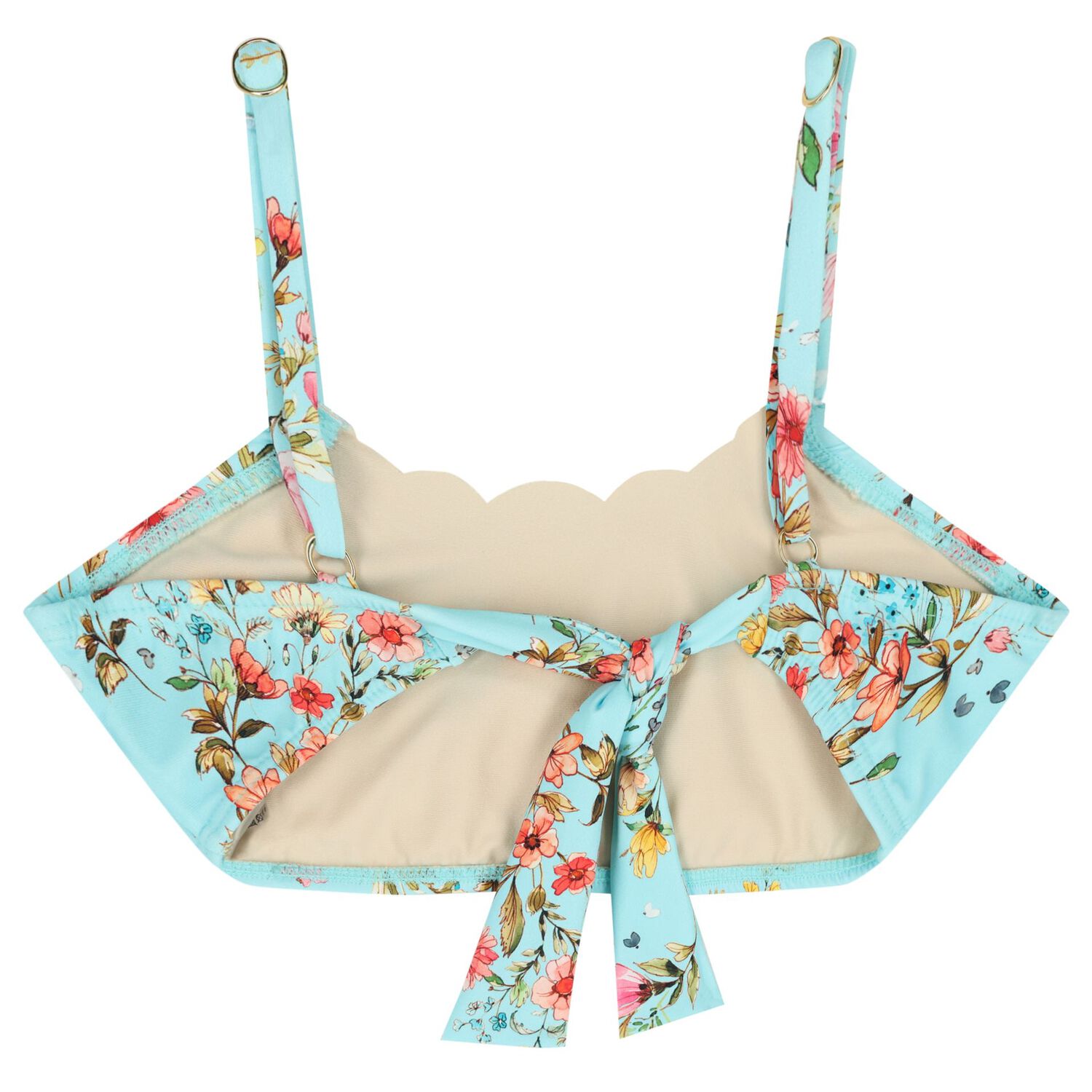 Girls Blue Floral Bikini, 1, hi-res