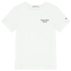Boys White Logo T-Shirt, 4, hi-res