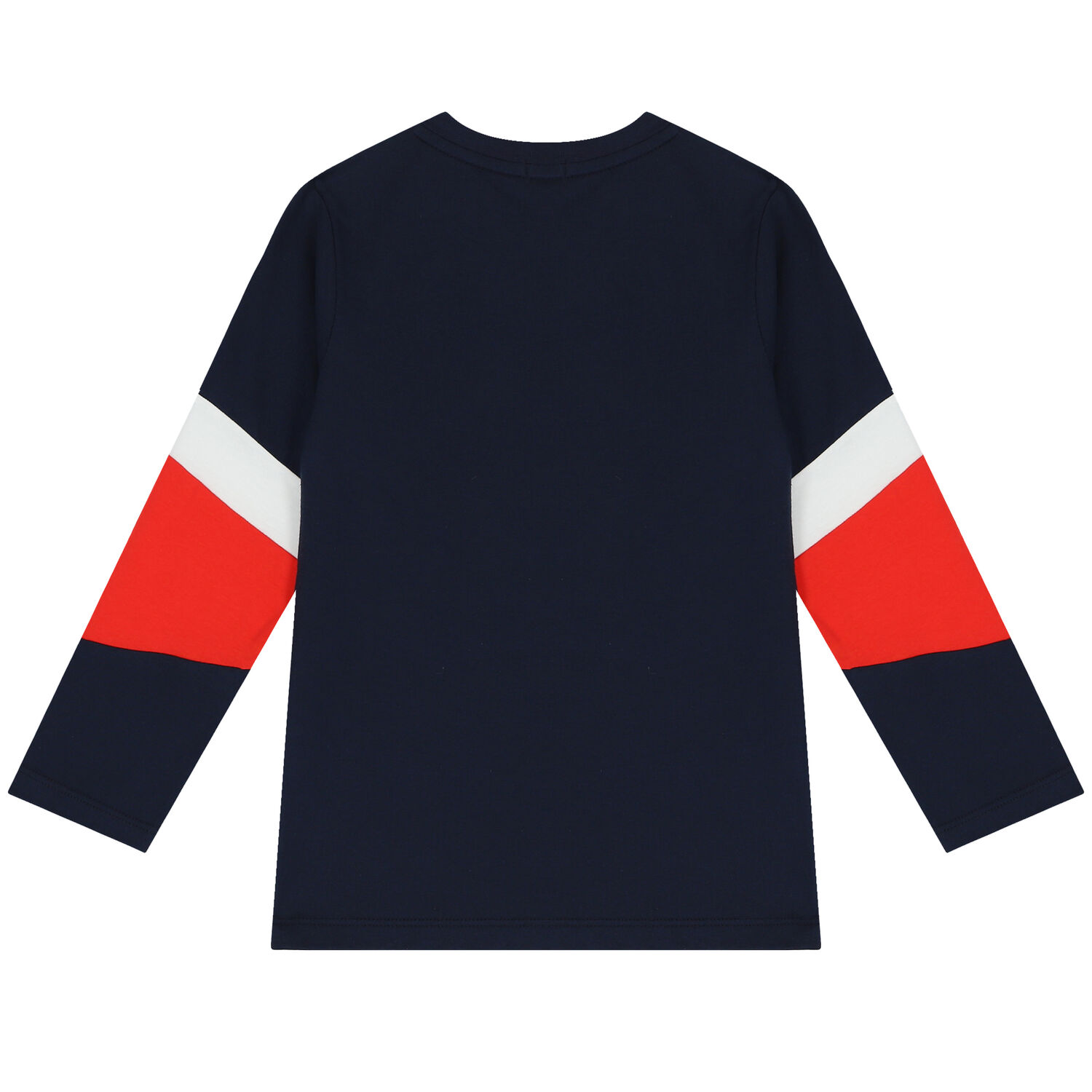 Boys Navy Blue Logo Long Sleeve Top, 2, hi-res image number null