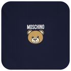 Navy Blue Teddy Bear Logo Baby Blanket, 3, hi-res