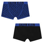 Boys Black & Blue Logo Boxer Shorts ( 2-Pack ), 1, hi-res