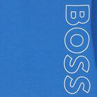 Younger Boys Blue Logo Long Sleeve Top, 3, hi-res