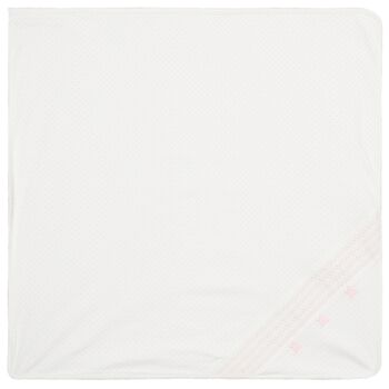 Baby Girls White & Pink Bunny Blanket