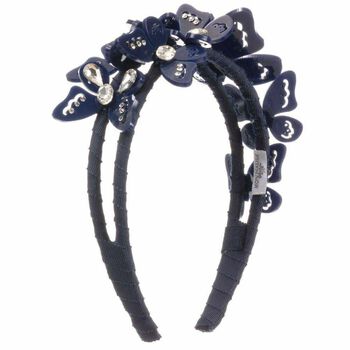 Girls Navy Butterfly Hairband
