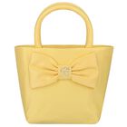 Girls Yellow Logo Bow Hand Bag, 1, hi-res