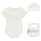 White Logo Baby Gift Set, 1, hi-res