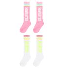 Girls Pink & White Logo Socks ( 2-Pack ), 1, hi-res