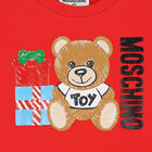 Red Teddy Bear Print Logo T-Shirt, 1, hi-res