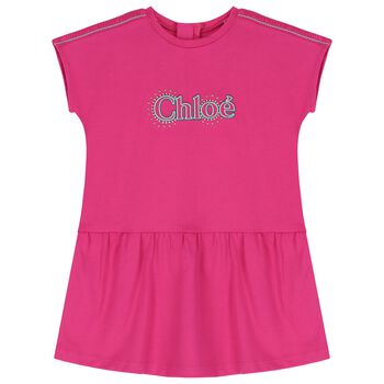 Younger Girls Pink Logo Dress