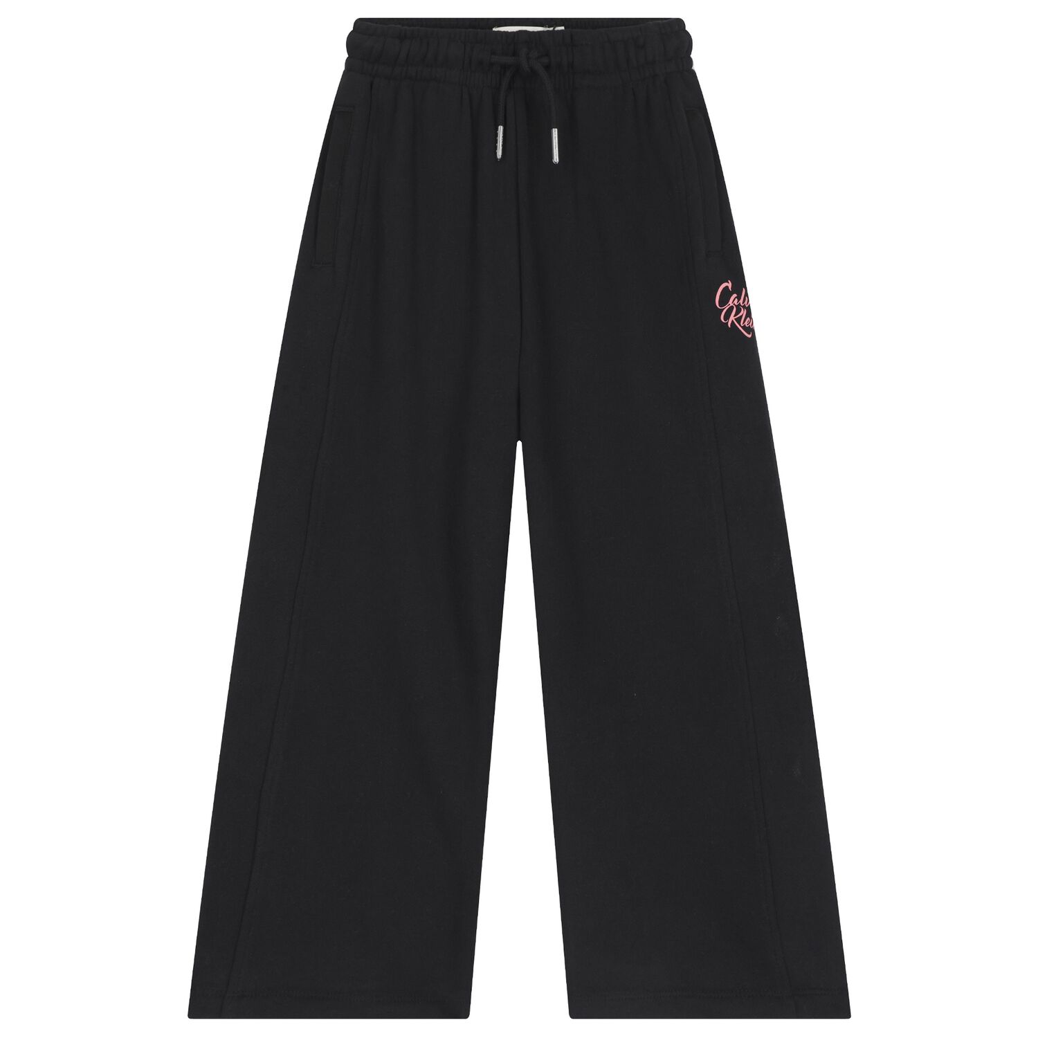 Girls Black Logo Trousers, 1, hi-res