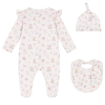 Baby Girls Fancy Pink Babygrow Gift Set (3 Piece)