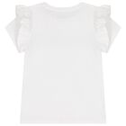 Girls White Logo T-Shirt, 1, hi-res