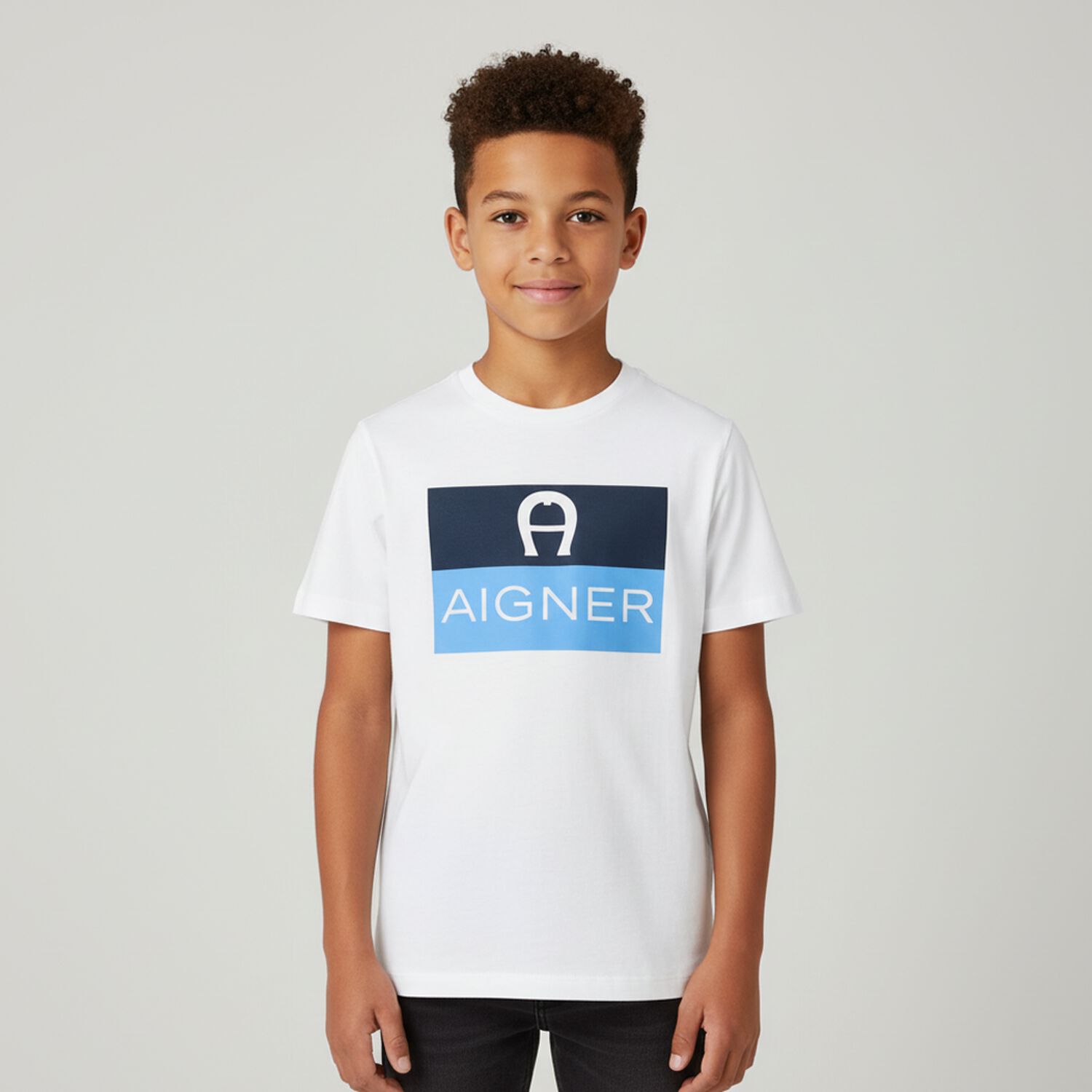 Boys White Logo T-Shirt, 1, hi-res