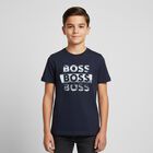 Boys Navy Blue Logo T-Shirt, 4, hi-res