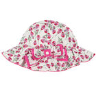 Baby Girls White Floral Hat, 1, hi-res
