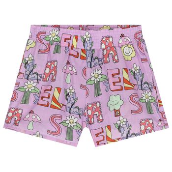 Girls Purple Logo Shorts