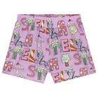 Girls Purple Logo Shorts, 1, hi-res