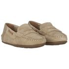 Boys Beige Suede & Leather Loafers, 1, hi-res