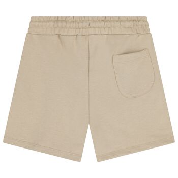 Beige Logo Shorts