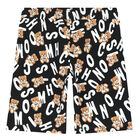 Boys Black Teddy Logo Shorts, 2, hi-res