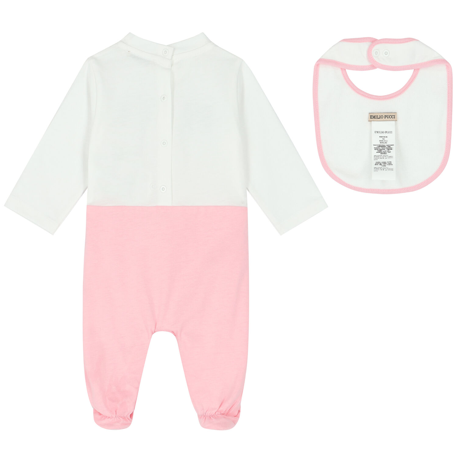 Baby Girls White & Pink Babygrow Set, 1, hi-res