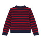 Baby Boys Navy Blue & Red Logo Striped Jumper, 1, hi-res