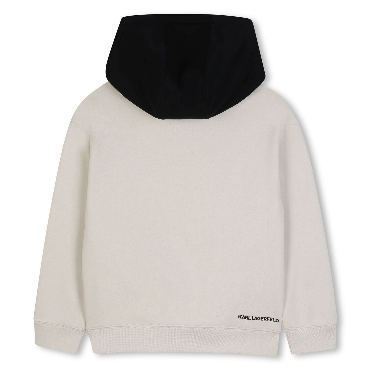 Boys Beige & Black Logo Hooded Top, 1, hi-res