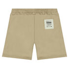 Boys Beige Logo Shorts, 2, hi-res