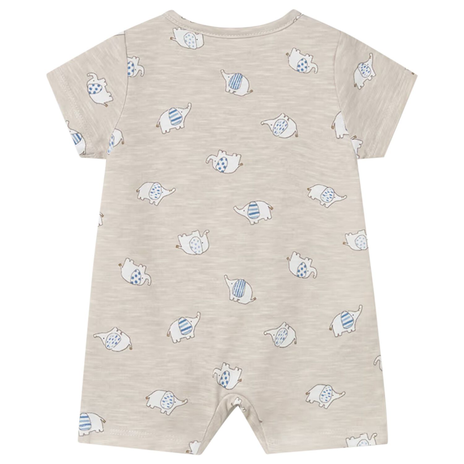 Beige Elephant Baby Romper, 1, hi-res