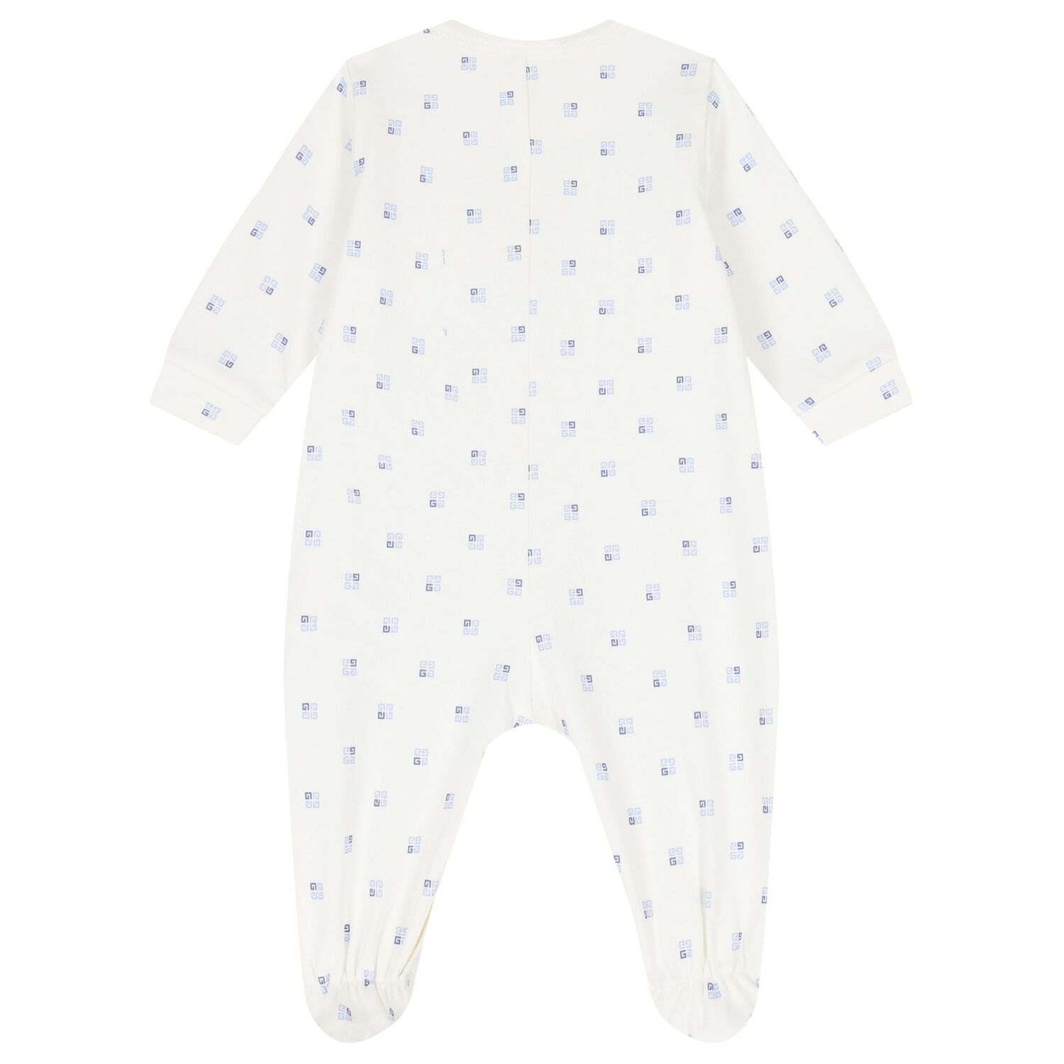 Baby Boys White & Blue Logo Babygrow, 3, hi-res