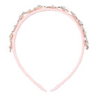 Girls Pink Velvet Embellished Headband, 1, hi-res