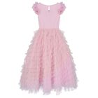 Girls Pink & Lilac Floral Embellished Tulle Dress, 1, hi-res