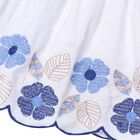 Girls White & Blue Embroidered Skirt, 1, hi-res