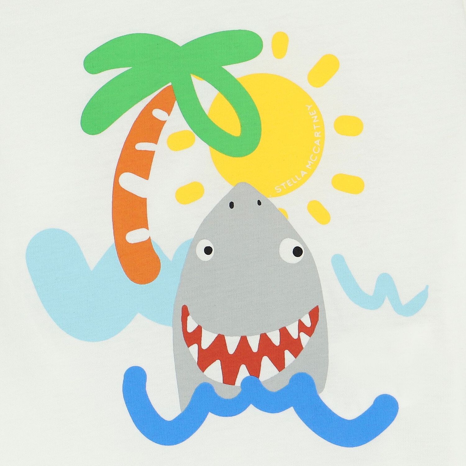 Younger Boys Ivory Shark T-Shirt, 1, hi-res