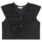 Girls Black Ruffled Shorts Set, 2, hi-res