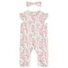 Baby Girls White & Pink Africa Babygrow Gift Set  , 1, hi-res