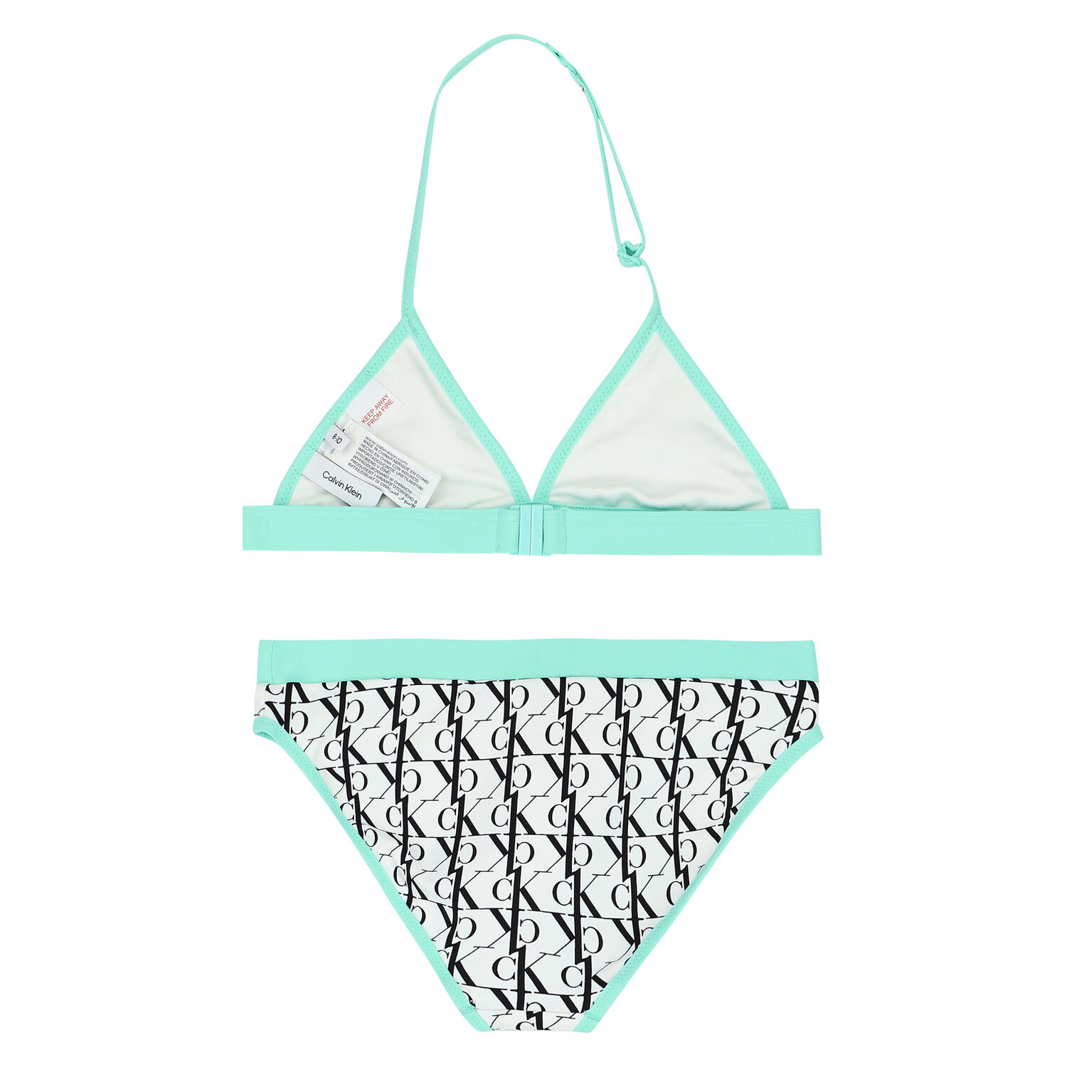 Girls White & Green Logo Bikini, 1, hi-res image number null