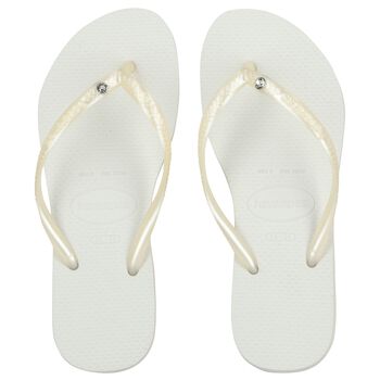 Girls Grey Logo Flip Flops