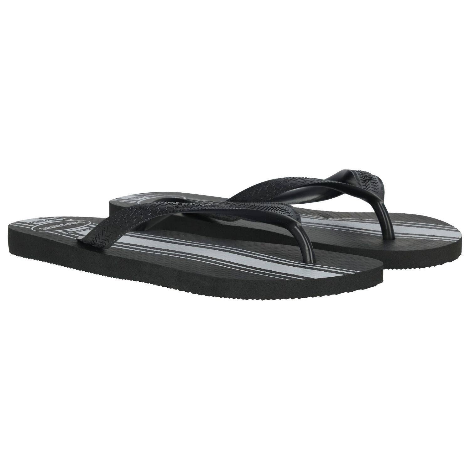 Black Logo Flip Flops, 1, hi-res
