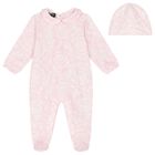 Baby Girls Pink & Ivory Barocco Babygrow Gift Set, 2, hi-res