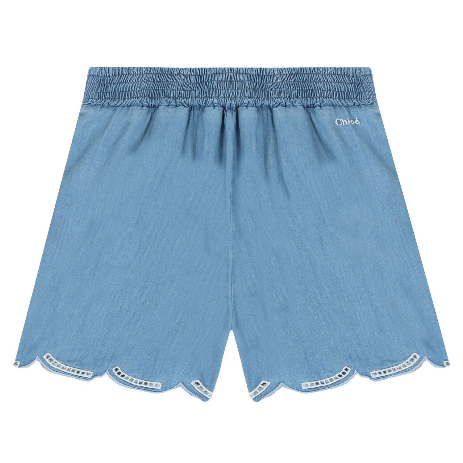 Girls Denim Blue Shorts, 1, hi-res
