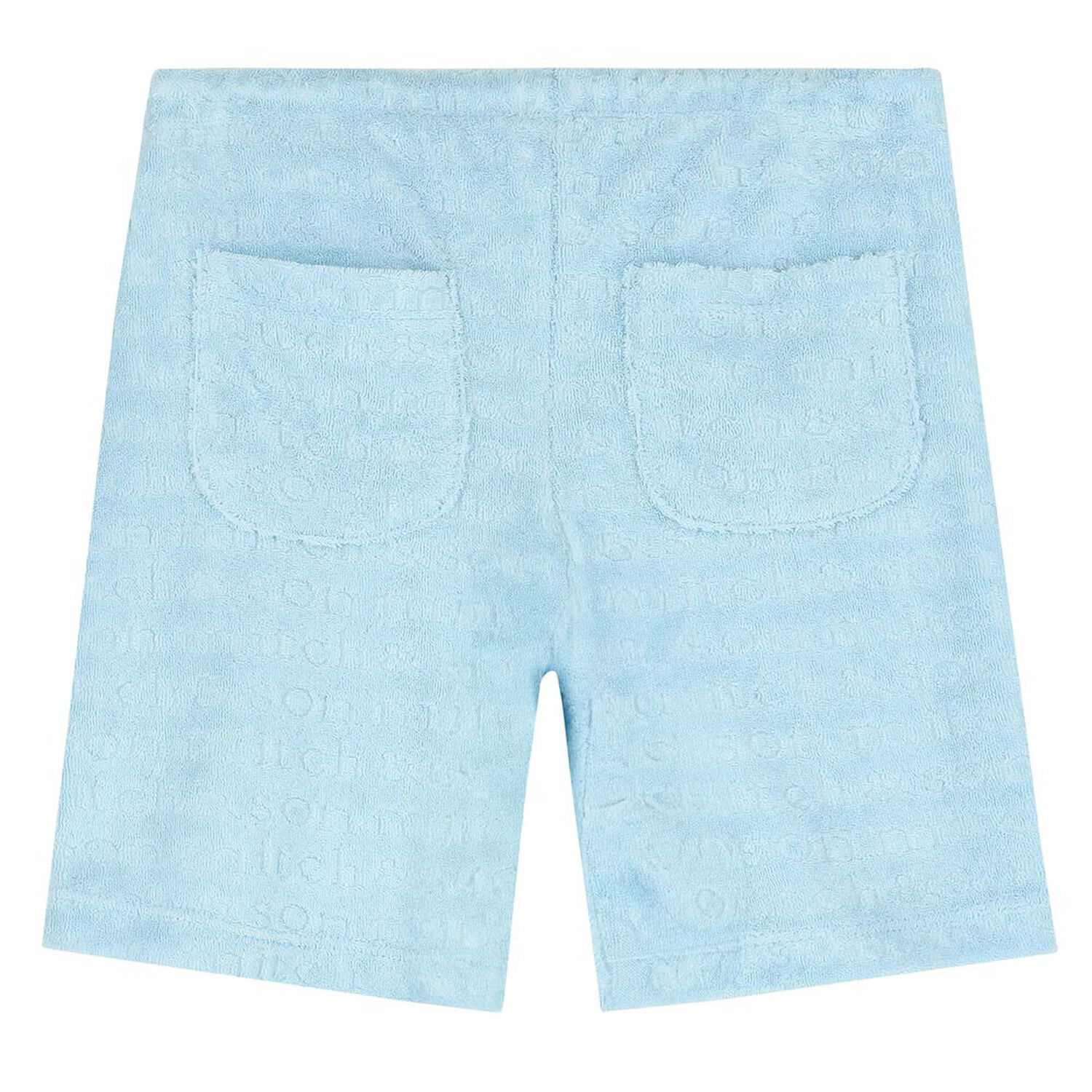 Boys Blue Logo Shorts Set, 1, hi-res