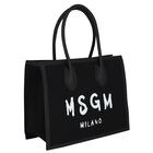 Girls Black & White Logo Tote Bag, 1, hi-res