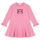 Girls Pink Logo Dress, 1, hi-res