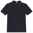 Boys Navy Logo Polo Shirt, 1, hi-res